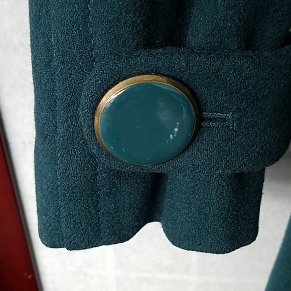 H&M Forest green knee-length pea coat. Size 6 - Picture 4 of 4